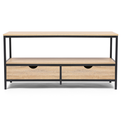 Meuble TV 113 Cm Detroit 2 Tiroirs Design Industriel