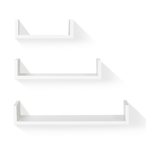 Lot De 3 Étagères Murales Blanches