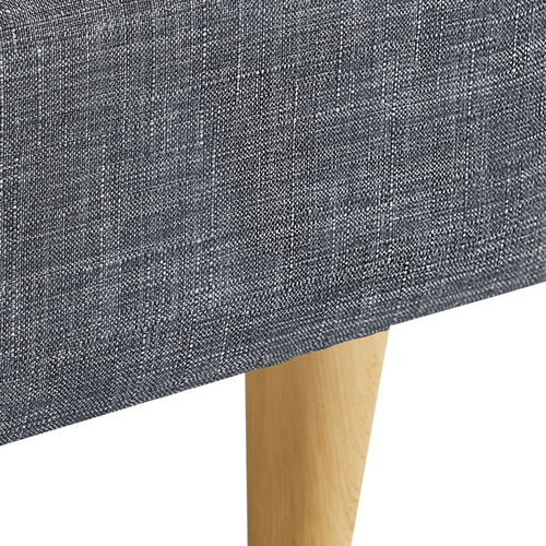 Lit Double Scandinave Balta Avec Tête De Lit Et Sommier 140 X 190 Cm Tissu Gris Anthracite
