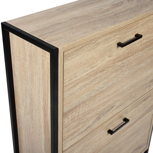 Meuble à Chaussures 12 Paires Luis 2 Portes Design Industriel