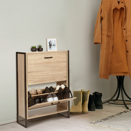 Meuble à Chaussures 12 Paires Luis 2 Portes Design Industriel