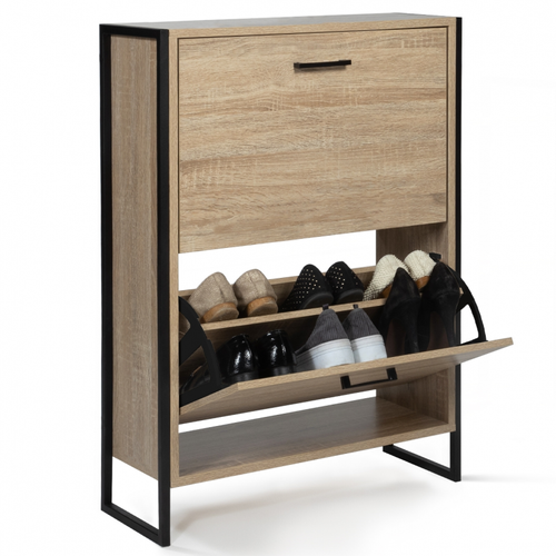 Meuble à Chaussures 12 Paires Luis 2 Portes Design Industriel