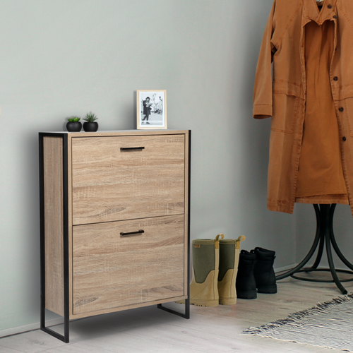 Meuble à Chaussures 12 Paires Luis 2 Portes Design Industriel