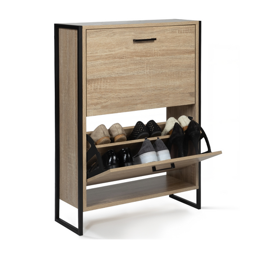 Meuble à Chaussures 12 Paires Luis 2 Portes Design Industriel