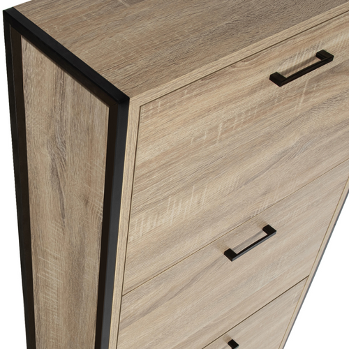 Meuble à Chaussures 18 Paires Luis 3 Portes Design Industriel