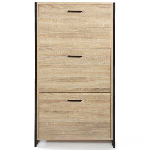 Meuble à Chaussures 18 Paires Luis 3 Portes Design Industriel