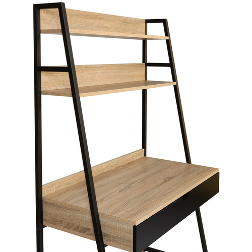 Bureau Étagère 1 Tiroir Noir Boston Design Industriel