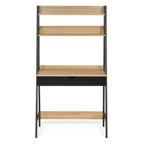 Bureau Étagère 1 Tiroir Noir Boston Design Industriel