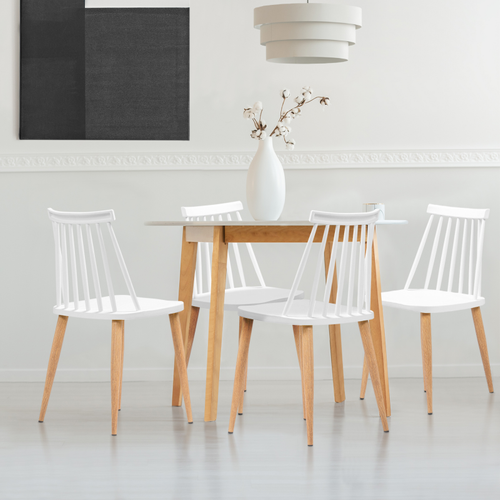 Lot De 4 Chaises Lily Blanches Pour Salle à Manger