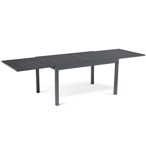 Salon De Jardin Poly Table Extensible 135-270 Cm Et 12 Chaises Gris Foncé