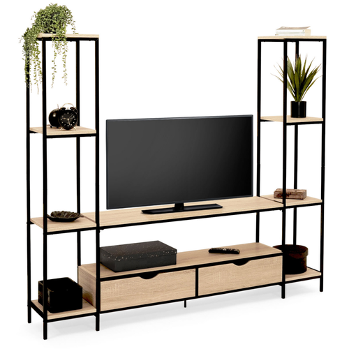 Ensemble Meuble TV 164 Cm Detroit Avec Étagères Design Industriel