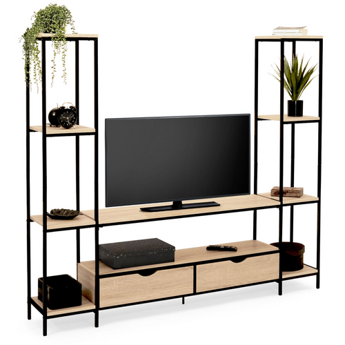 Ensemble Meuble TV 164 Cm Detroit Avec Étagères Design Industriel