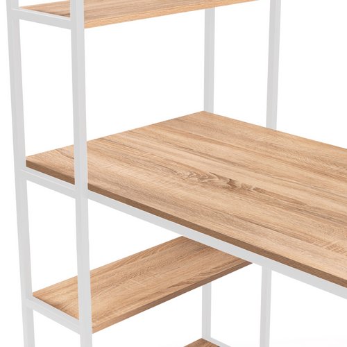 Bureau Bibliothèque Detroit Design Industriel Bois Et Métal Blanc