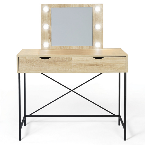 Coiffeuse Louisa Design Industriel Avec Miroir LED