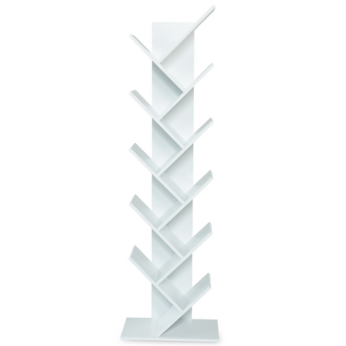 Etagère Bibliothèque à Livres Tea Forme D'arbre 10 Niveaux Blanche