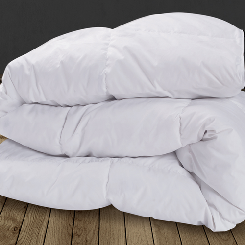 Couette 220x240 Cm Aela Blanche En Plume D'oie Anti Acarien 500 Gr