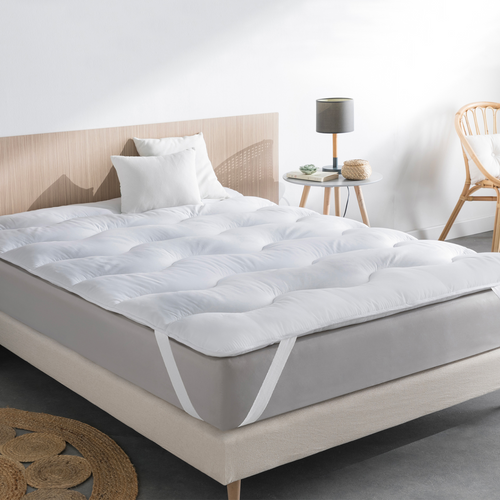 Surmatelas 140x190 Cm Eda Épais Et Moelleux Surpiqûres Vagues 600 Gr