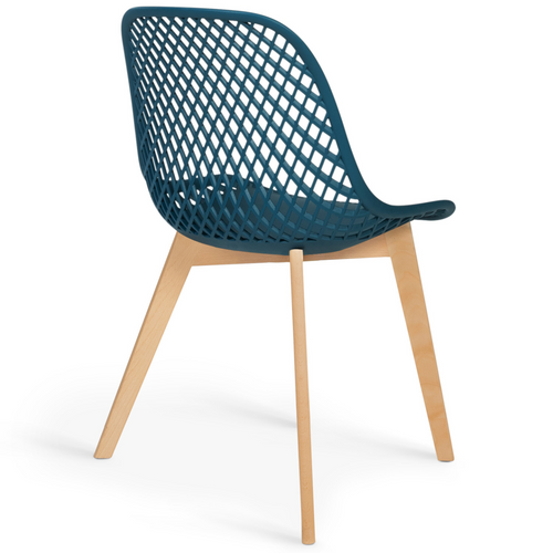 Lot De 4 Chaises Mandy Bleu Canard Pour Salle à Manger