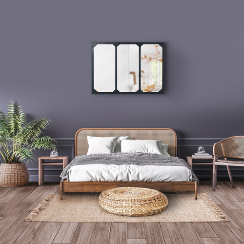 Miroir Verrière 3 Bandes Design Industriel 80x60 Cm