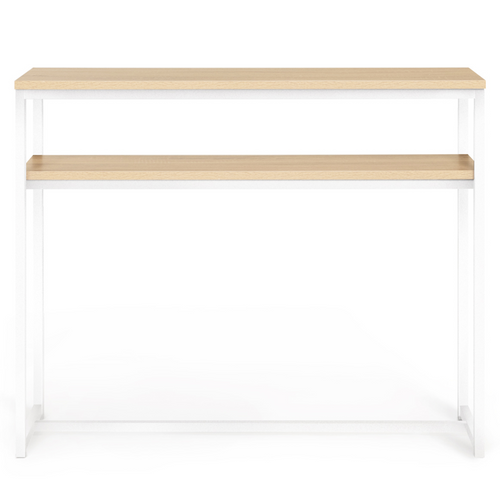 Console Double Detroit Design Industriel Bois Et Métal Blanc