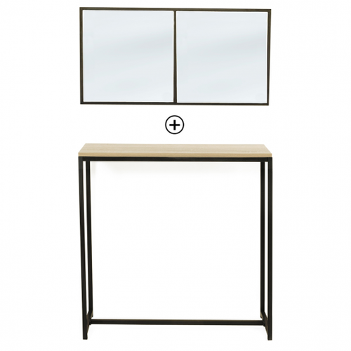 Lot Console Detroit Avec Miroir 2 Bandes Design Industriel