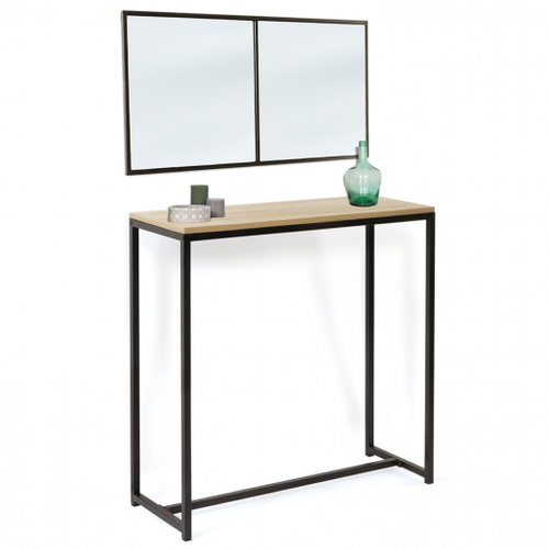 Lot Console Detroit Avec Miroir 2 Bandes Design Industriel