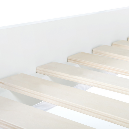 Lit Simple Scandinave 90 X 190 Cm Soren Bois Et Blanc