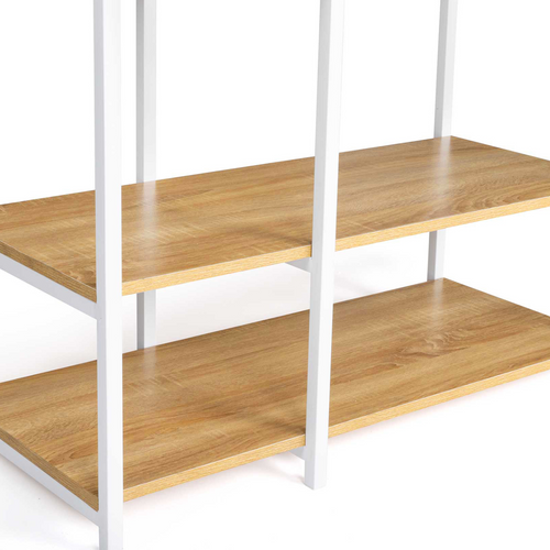 Dressing Penderie Étagères L. 90 Cm Detroit Design Industriel Bois Et Métal Blanc