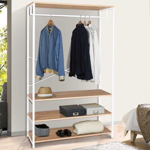 Dressing Large L. 100 Cm Detroit Design Industriel Bois Et Métal Blanc