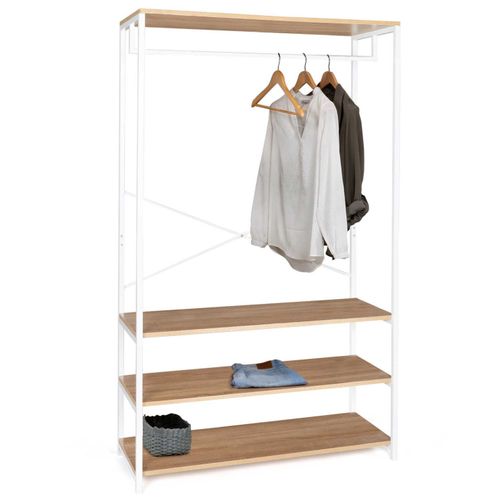 Dressing Large L. 100 Cm Detroit Design Industriel Bois Et Métal Blanc