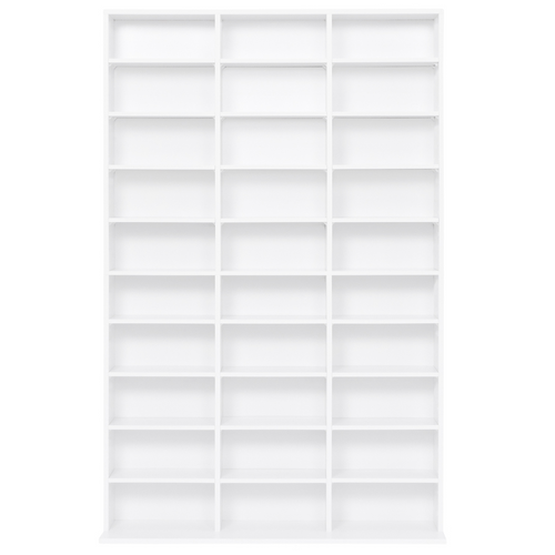 Bibliothèque Étagère Cd Ceylia 30 Cases Avec Étagères Modulables Bois Blanc