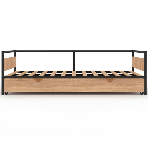 Lit Enfant Detroit 90 X 190 Cm Avec Tiroir Gigogne Et Rangement Style Industriel