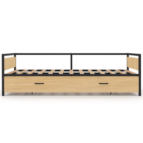 Lit Banquette 90 X 190 Cm Detroit Convertible 180 X 190 Cm Style Industriel