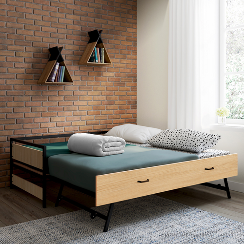 Lit Banquette 90 X 190 Cm Detroit Convertible 180 X 190 Cm Style Industriel