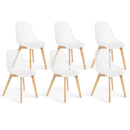 Lot De 6 Chaises Mandy Blanches Pour Salle à Manger