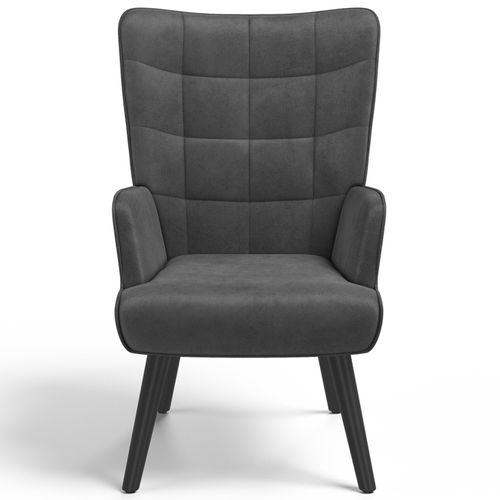 Fauteuil Scandinave Ania En Velours Gris