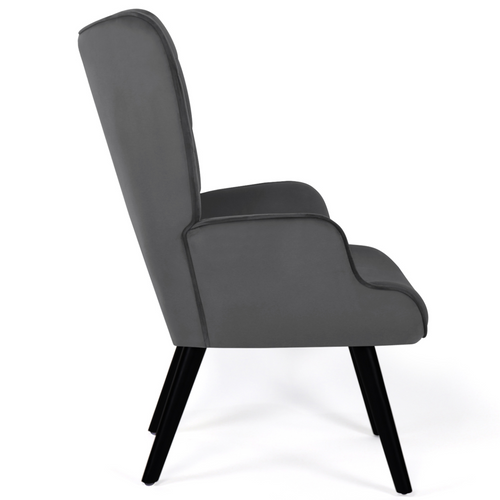Fauteuil Scandinave Ania En Velours Gris