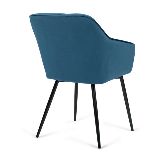 Lot De 2 Chaises De Salle à Manger, Fauteuils De Table Mady En Velours Bleu Canard