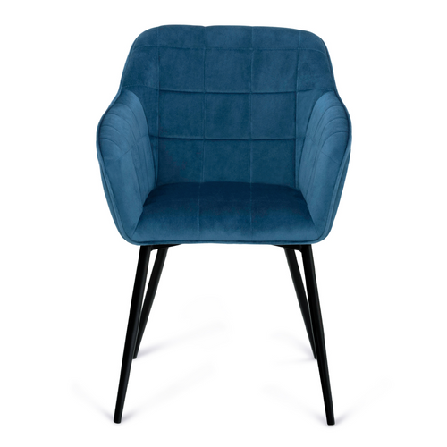 Lot De 2 Chaises De Salle à Manger, Fauteuils De Table Mady En Velours Bleu Canard