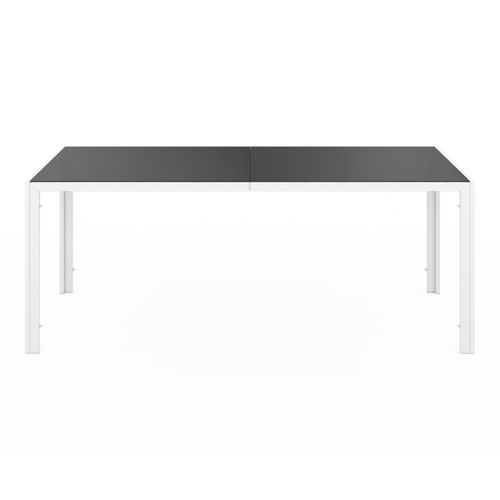 Salon De Jardin Madrid Table 190 Cm Et 8 Chaises Empilables Blanc Et Gris