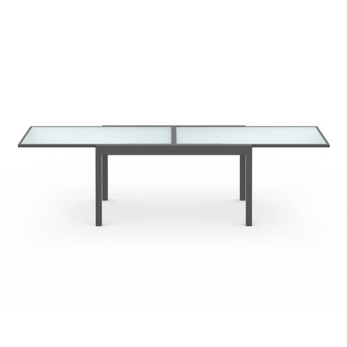 Salon De Jardin Madrid Table Extensible 135-270 Cm Et 12 Chaises Empilables Gris Anthracite