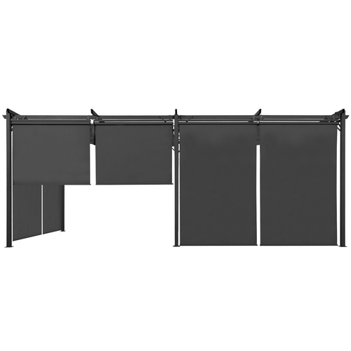 Pergola Édition Spéciale Toit Rétractable 3x6 M Et 6 Stores Gris Anthracite