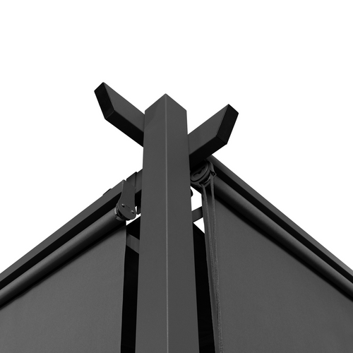 Pergola Édition Spéciale Toit Rétractable 3x6 M Et 6 Stores Gris Anthracite