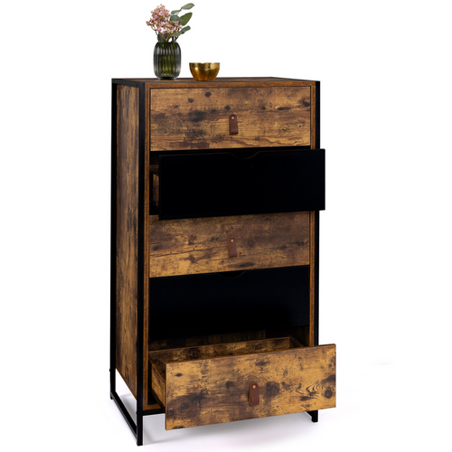 Chiffonnier 5 Tiroirs Chicago 60 Cm Commode Semainier Design Industriel