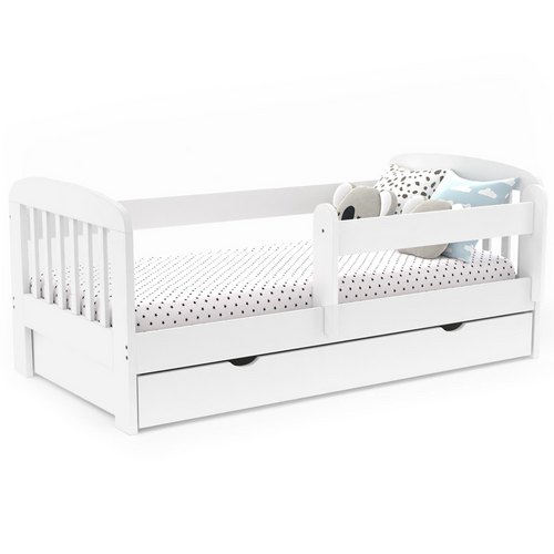 Lit Enfant 80 X 160 Cm Lilia 1 Tiroir De Rangement Avec Sommier Et Barrières