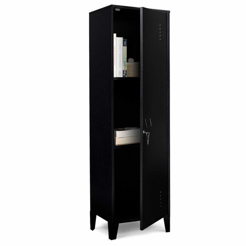 Armoire Vestiaire Ester 1 Porte Métal Noir Design Industriel