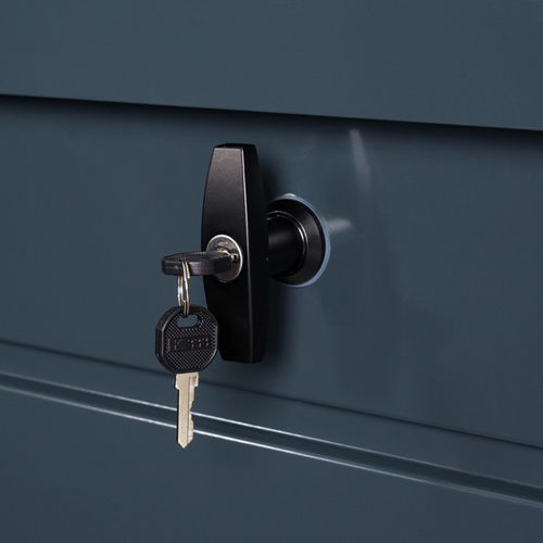 Coffre De Rangement Métal Verrouillable Gris Anthracite Pour Jardin 200l 68x62,5x63 Cm