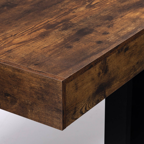 Table à Manger Rectangle Phoenix 8 Personnes Bois Effet Vieilli Et Noir 200 Cm