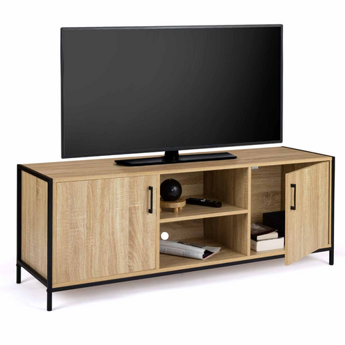 Meuble TV 140 Cm Detroit 2 Portes Design Industriel