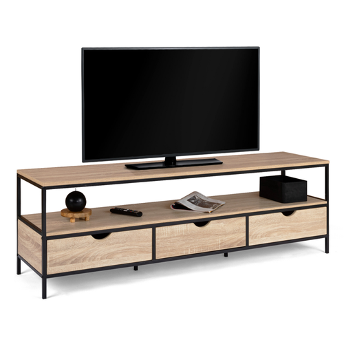 Meuble TV 160 Cm Detroit 3 Tiroirs Design Industriel